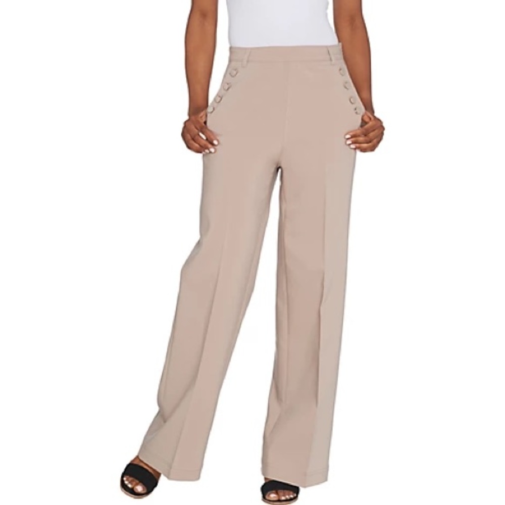 LISA RINNA COLLECTION High Waist Wide Leg Pant